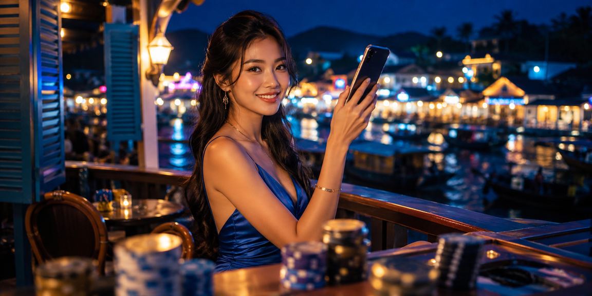 Người dùng Phú Quốc kiểm tra giao dịch thanh toán trên điện thoại bên ly cà phê